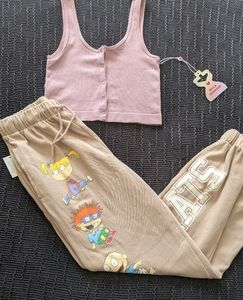 NWT Crop Tank Lilac Snap-Front Yoga Top